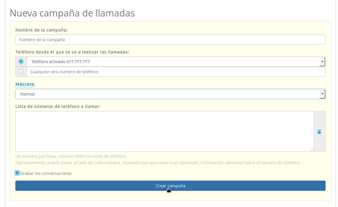fin campaña llamada