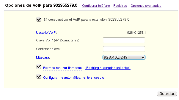 contraseña voip