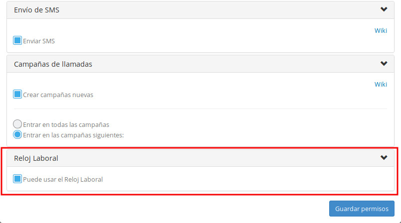 permiso de reloj laboral