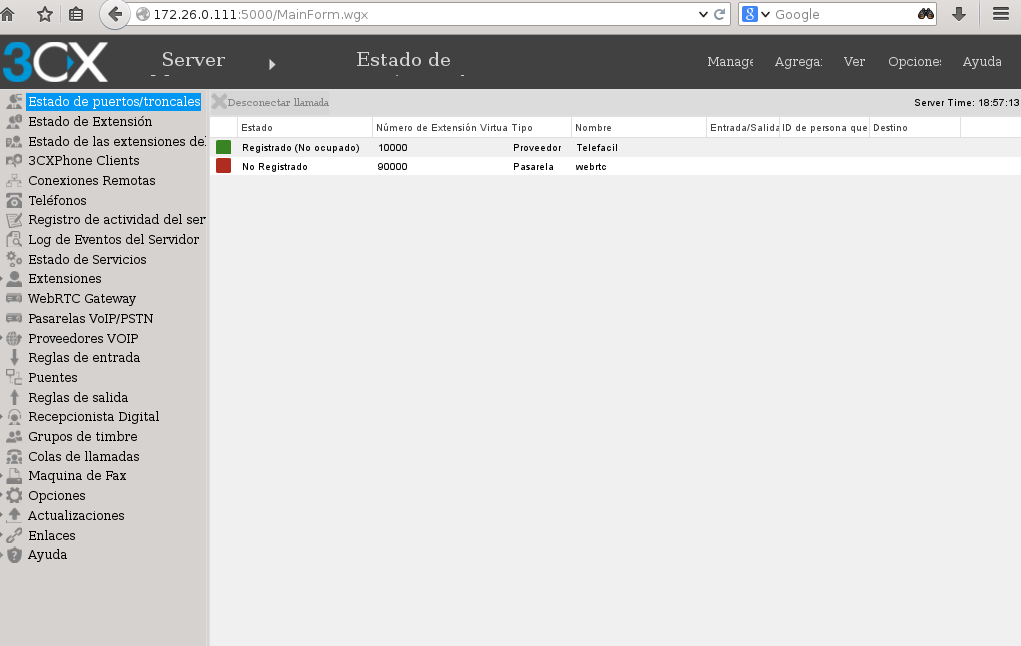 registro del sip trunk para el 3cx