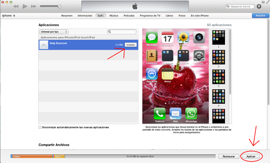 segunda linea con app