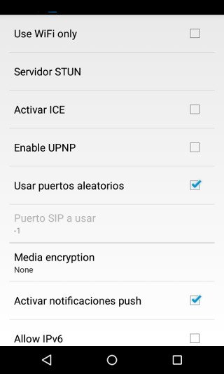 configuracion android voip