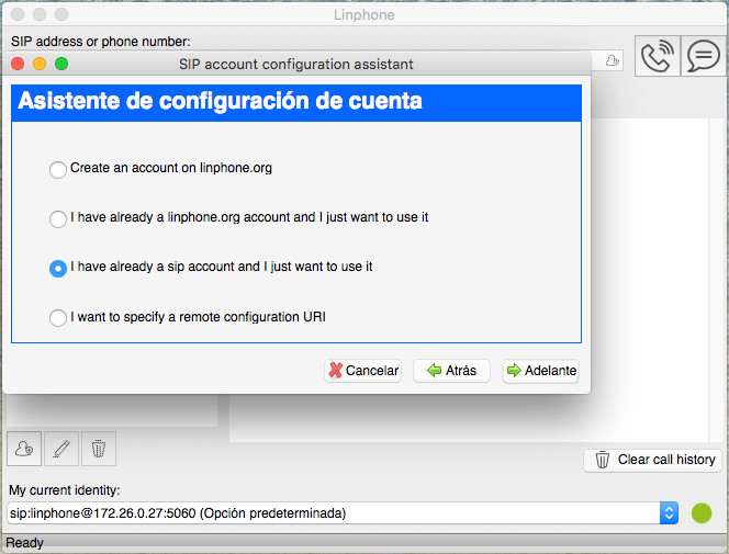 configuracion linphone