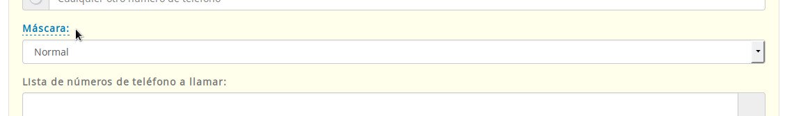 mascara de llamada saliente