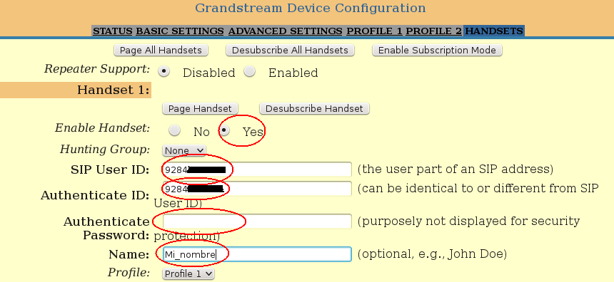 teléfono inalambrico Grandstream