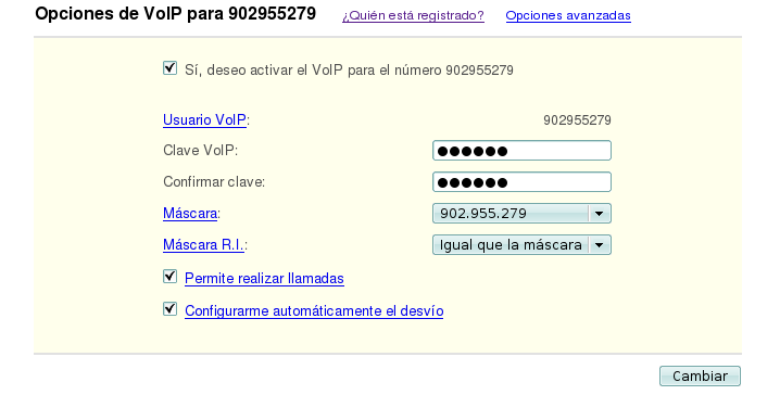 configuracion voip en numero virtual