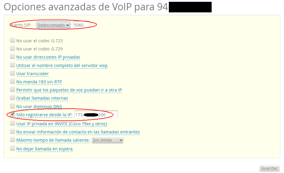 ip estatica 3cx