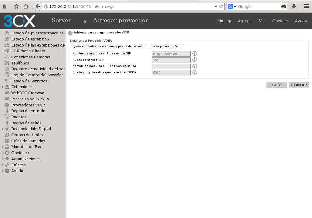 operador duocom configuracion del 3cx